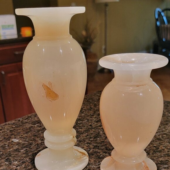 Egyptian Natural White Onyx Handmade Vase
